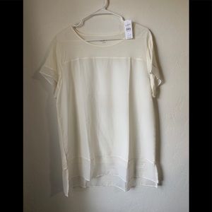 NWT LARGE LOFT OUTLET Off White Top